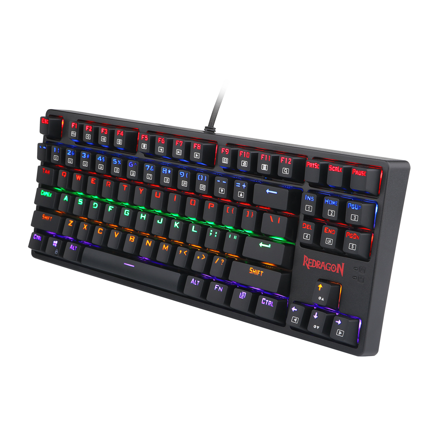 n K576R Mechanical Gaming Keyboard Wired USB LED Rainbow Backlit Compact Mechanical Gamers Keyboard 87 Keys for PC Laptop