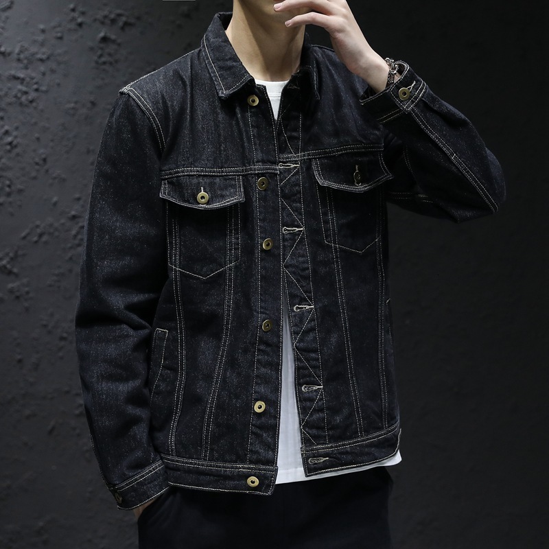 Men's Jackets Denim Jacket Men Black Jeans Jackets Coats Causal Streetwear Bomber Jacket Mens Turn Down Collar Outerwear Plus Size M-5Xl 230311
