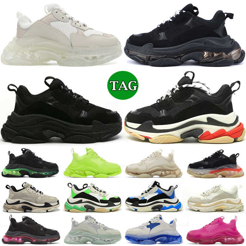 triple s sneakers for men women designer shoes luxury Black White Beige Teal Blue Bred Red Pink mens trainers clear sole platform Tennis H870