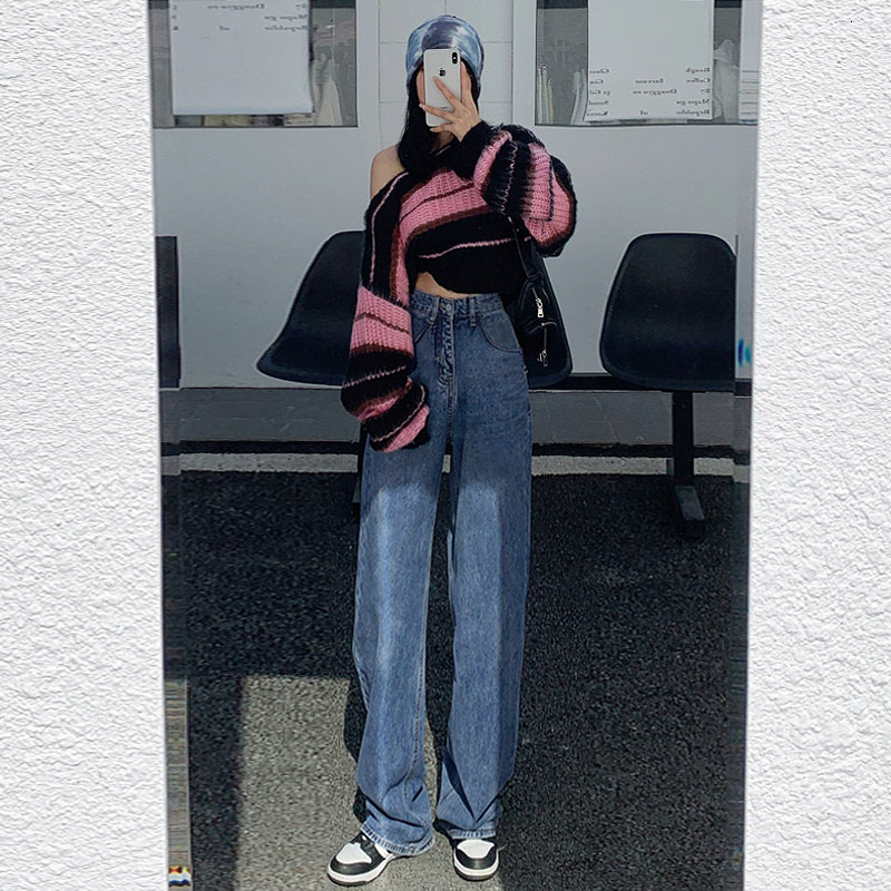 Women's Jeans Vintage Clothes Streetwear Denim Straight Leg Jeans Korean Fashion Women Woman High Waist Women's Pants Baggy Y2k Clothing 230