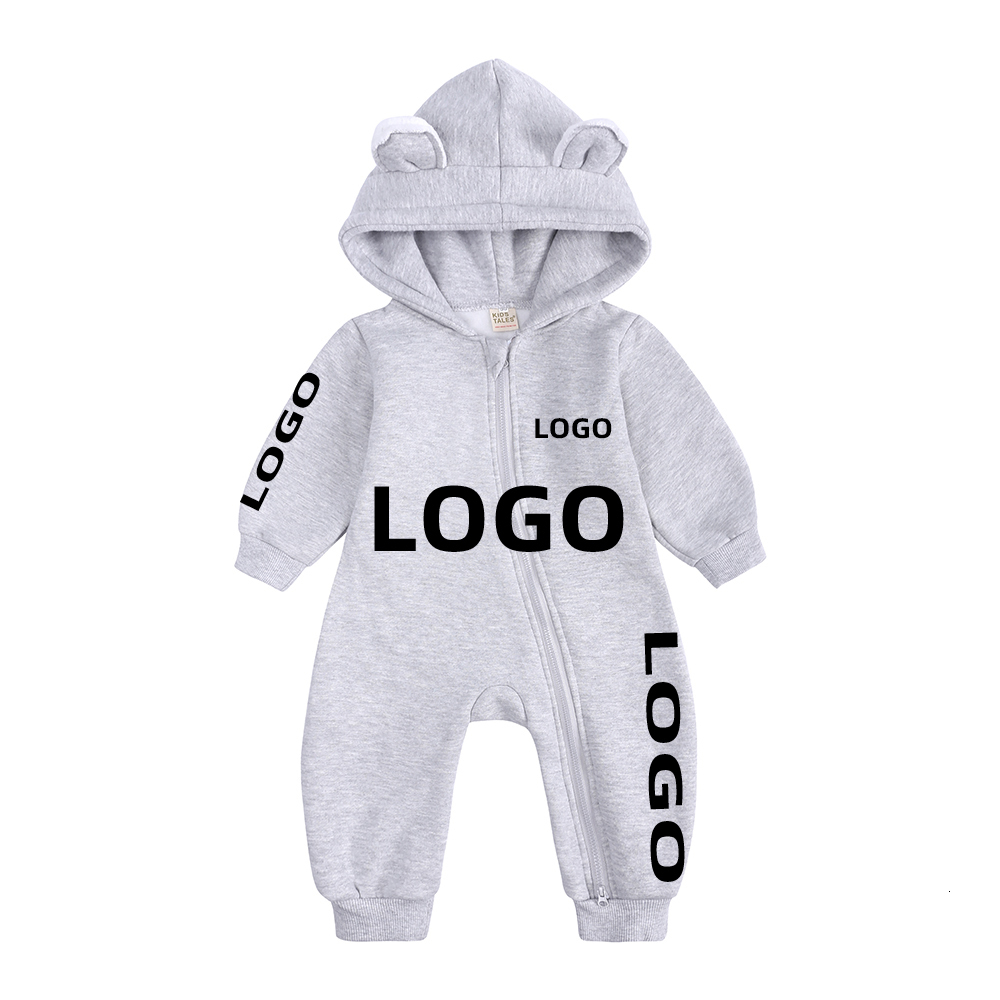 Rompers Custom Baby Bear Romper Clothes Spring Fleece Jumpsuit Cotton born Bodysuit Toddler Personalized LoOnesies For 0-24M 230311