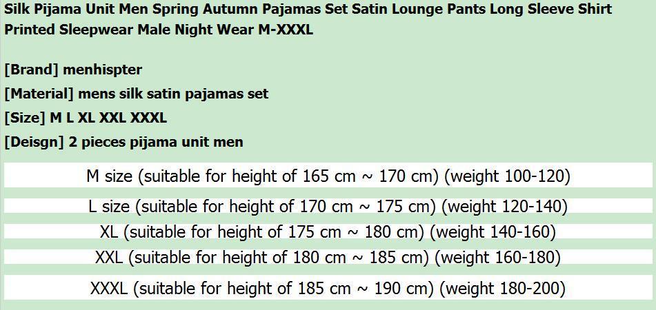 Men's Sleepwear Silk Pijama Unit Men Spring Autumn Pajamas Set Satin Lounge Pants Long Sleeve Shirt Printed Sleepwear Male Night Wear M-XXXL 2303