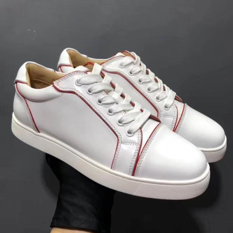 2023 Dress Shoes Red Bottomed Christians White Leathers Casual Shoes Rubber Men's Vieirissima Junior Spikes Sneakers Calfskin Leather Skateboard Walki
2023 Dress Shoes Red Bottomed Christians White Leathers Casual Shoes Rubber Men's Vieirissima Junior Spikes Sneakers Calfskin Leather Skateboard Walki