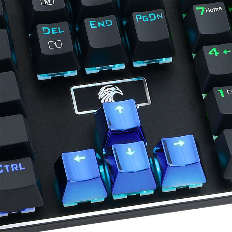 n OEM Profile Electroplated metal texture keycap Backlight Keycap For Cherry MX Mechanical Gaming Keyboard Bluse KeyCaps