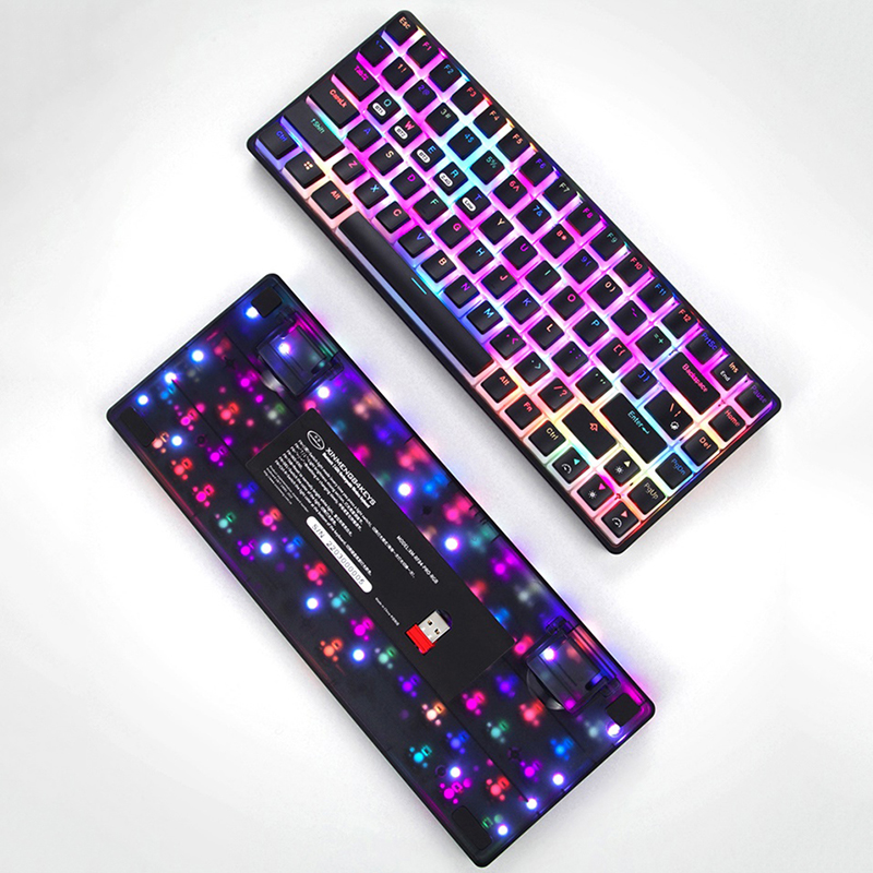 New 84PRO 84 Keys Hotswap Customized Mechanical Keyboard Bluetooth Wireless/2.4G/Wired RGB Gaming Keyboards PBT Pudding Keycaps
