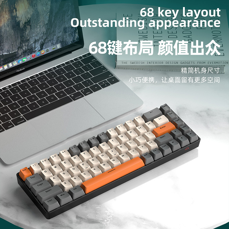T8 68 Keys RGB Mini Gaming Mechanical Keyboard Macro Programming 60% Wired Mechanical Gaming Keyboards For Computer Laptop Gamer