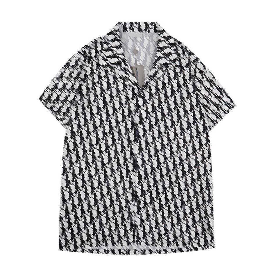 Designer Mens Casual Shirts Fashion Casual Silk Shirts Street Hip Hop Men Shirt Print Pattern M-3XL