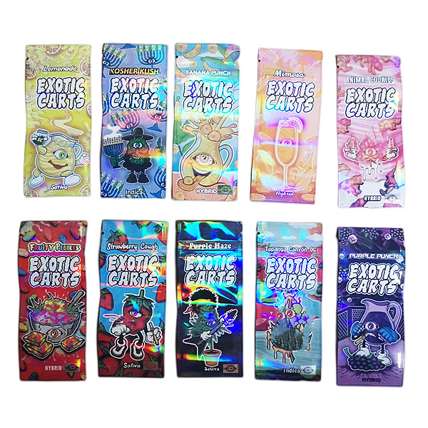 exotic carts packaging bag hologram plastic with window 20 designs for vape cartridge zipper resealable custom printed
exotic carts packaging bag hologram plastic with window 20 designs for vape cartridge zipper resealable custom printed