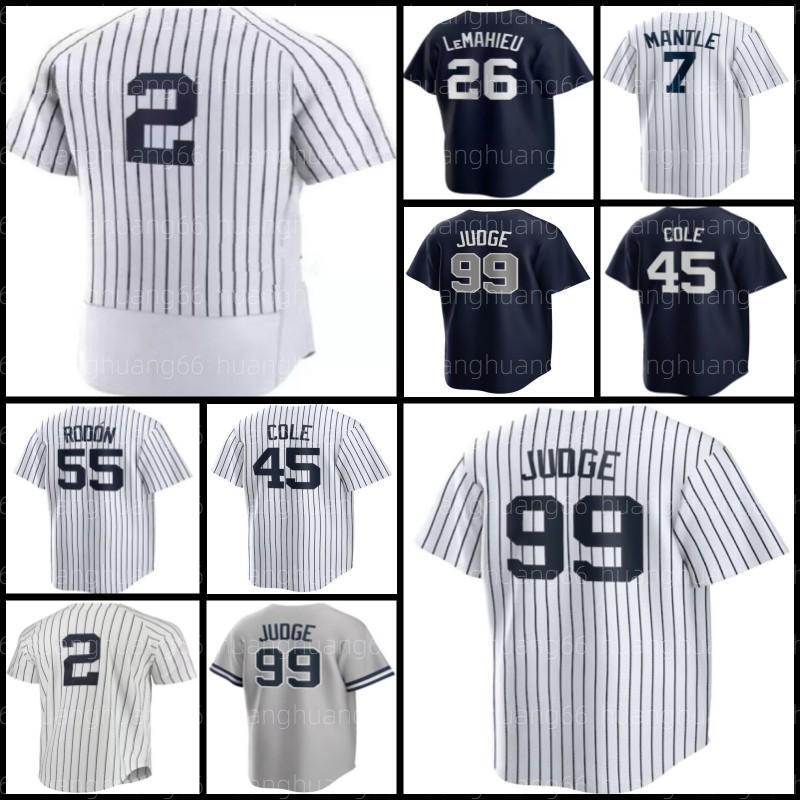 Aaron Judge Gerrit Cole Baseball Jersey Anthony Rizzo Gleyber Torres Derek Jeter DJ LeMahieu Josh Carlos Rodon Juan Soto Stroman