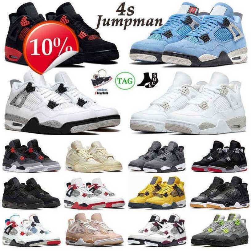 2023 top ogOG 4 4s Basketball Shoes Men Women Jumpman Jordam 4 Red Thunder Infrared Black Cat Bred University Blue Shimmer Royalty Mens Trainers PEPS