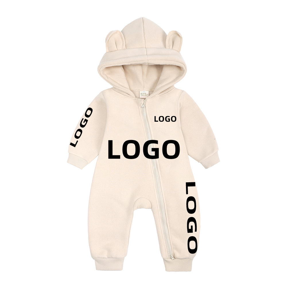 Rompers Custom Baby Bear Romper Clothes Spring Fleece Jumpsuit Cotton born Bodysuit Toddler Personalized LoOnesies For 0-24M 230311