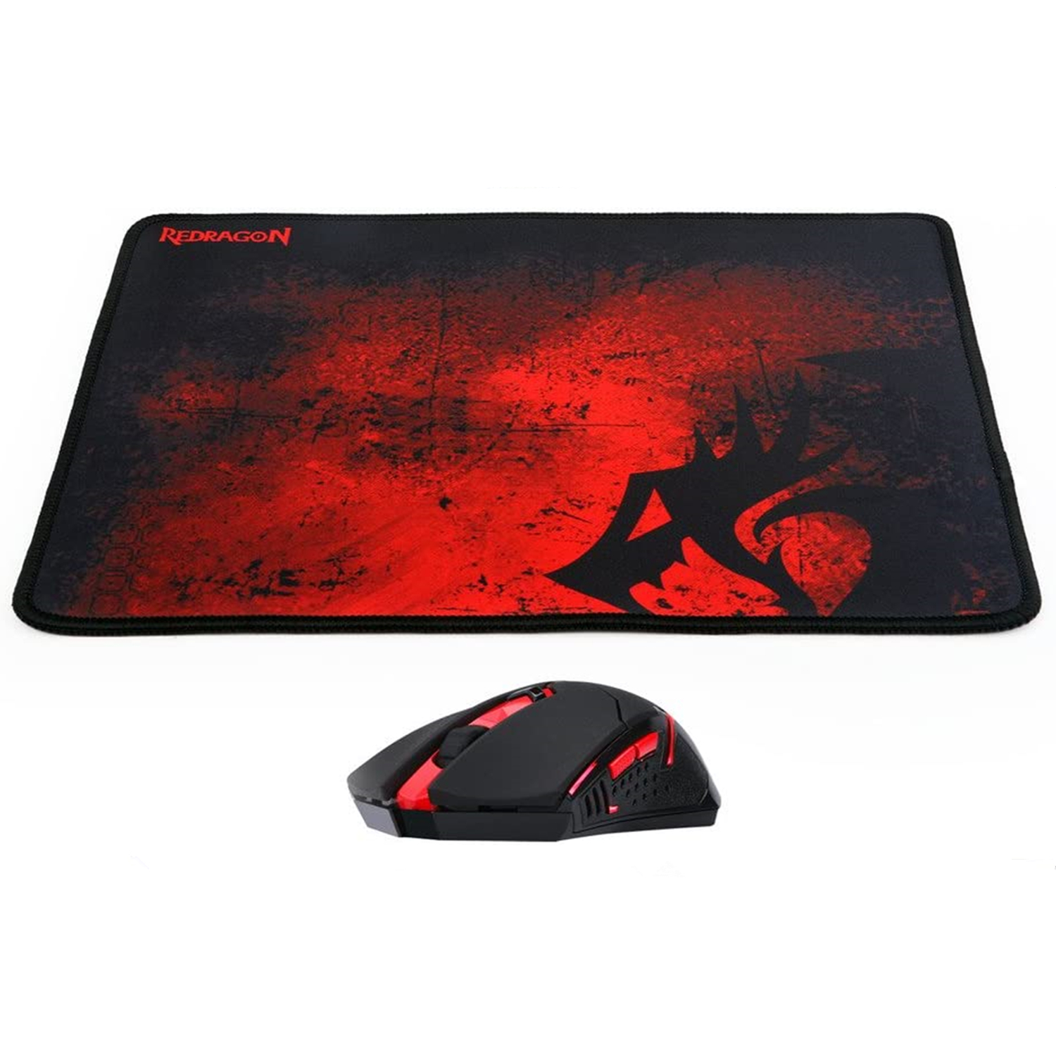 n M601 Wireless Gaming Mouse and Mouse Pad MMO 6 Button Mouse 2400 DPI Red LED Backlit for Windows PC Gamer