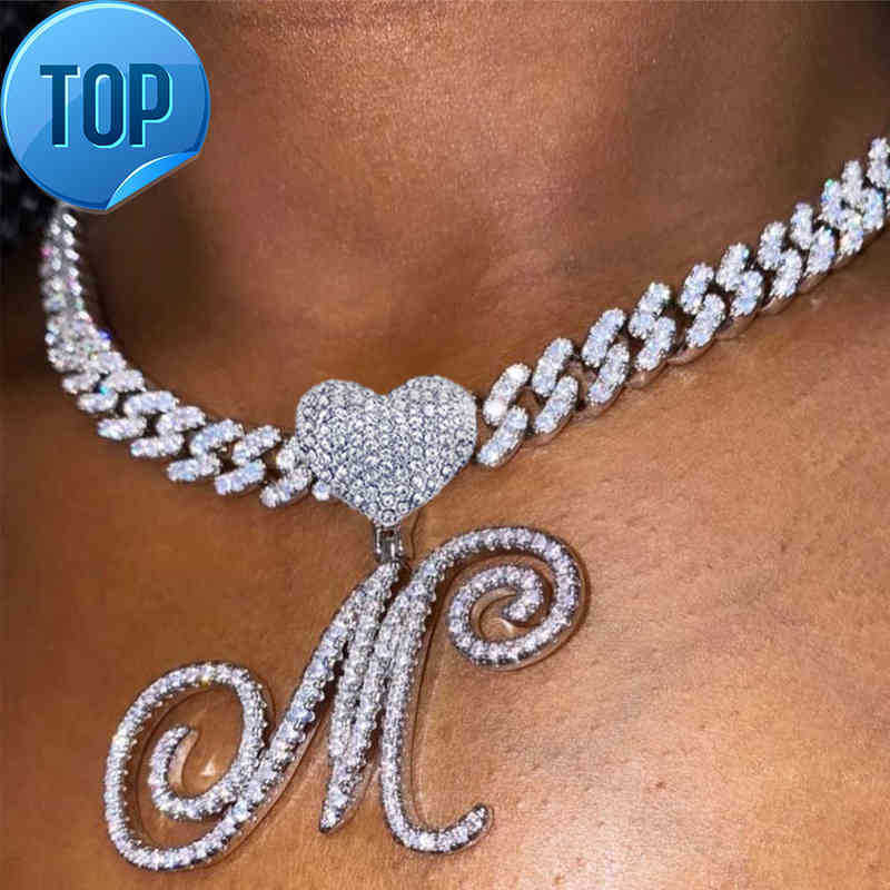 HBP New A-z Cursive Letter Heart Pendant Iced Out Cuban Necklace for Women Initial Zircon Link Chain Choker Hip Hop Jewelry 2200812
HBP New A-z Cursive Letter Heart Pendant Iced Out Cuban Necklace for Women Initial Zircon Link Chain Choker Hip Hop Jewelry 2200812