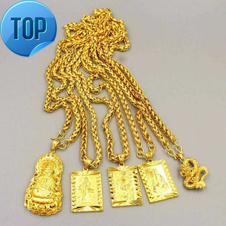 Pendant Necklaces Exaggerated Long Chains 24K Gold Plated Wide Necklace For Men Jewelry Big Buddha Chinese Dragon Chain
Pendant Necklaces Exaggerated Long Chains 24K Gold Plated Wide Necklace For Men Jewelry Big Buddha Chinese Dragon Chain