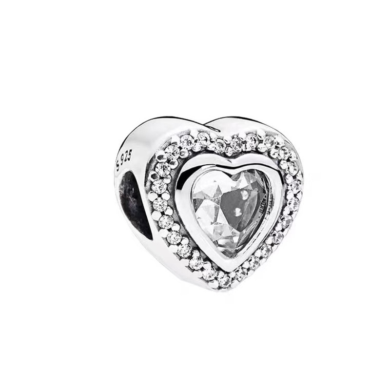2025 925 Sterling Silver Glittering Blue Crown Unlimited Heart Charm Bead Suitable for Bracelet DIY Fashion Jewelry Free Shipping