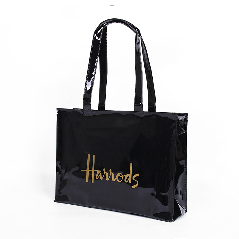Evening Bags Horizontal Edition PVC Reusable Shopping Bag Eco-friendly London Lady Shopper Bag Large Capacity Waterproof Handbag Shoulder Bag 230311