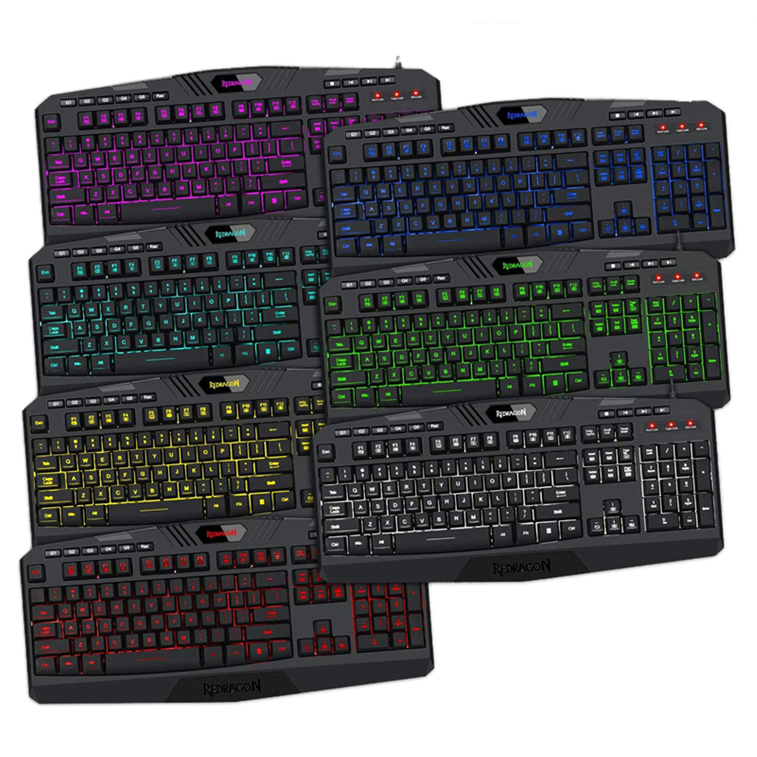 n K503 PC Gaming KeyboardRGB LED Backlit with Marco Keys Silent USB WiredKeyboard for Windows PC Games