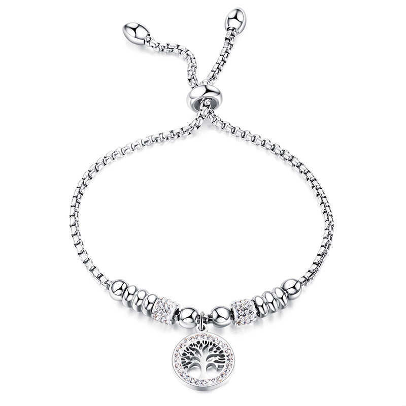 Bracelets Autumn and winter new fashion stainless steel bracelet, minority design, versatile zircon Life Tree Titanium Steel Adjustable Bracelet
Bracelets Autumn and winter new fashion stainless steel bracelet, minority design, versatile zircon Life Tree Titanium Steel Adjustable Bracelet