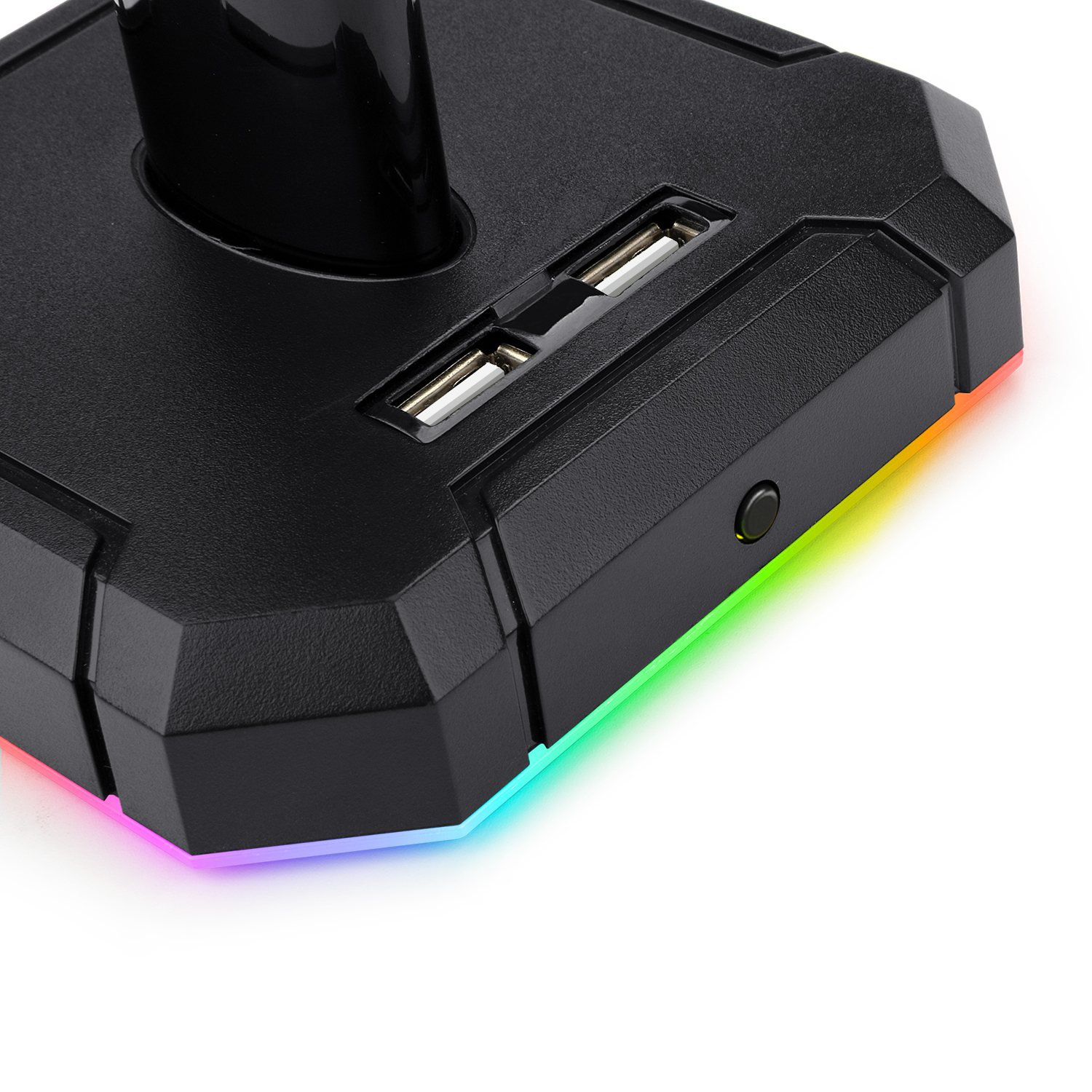 n HA300 Gaming Headset Stand RGB Backlit Aluminum Supporting Bar Non-Slip Solid Rubber Base 4X USB 2.0 for All Headphones