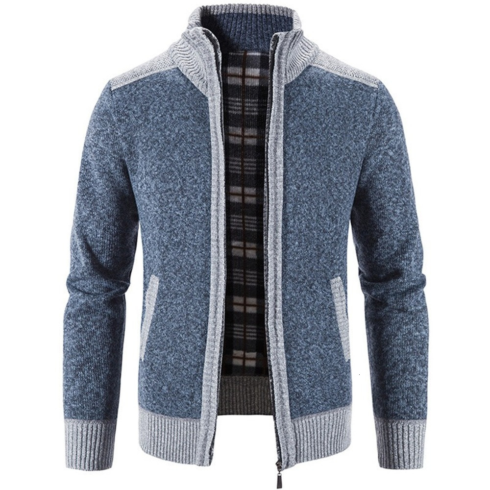 Men's Jackets Autumn Winter Men's Plush Thick Sweater Loose Casual Cardigan Sweater Jacket 230311