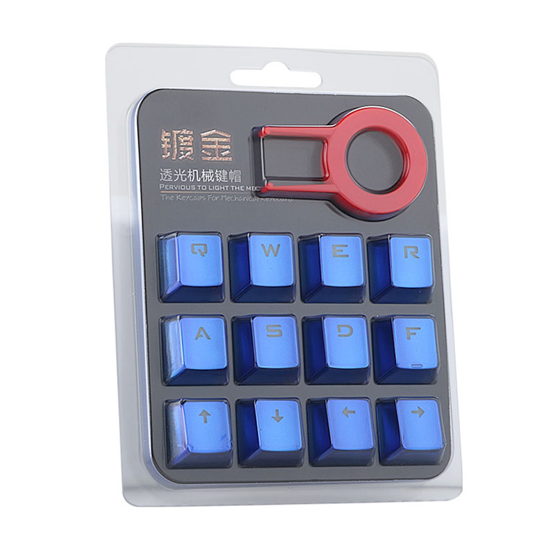 n OEM Profile Electroplated metal texture keycap Backlight Keycap For Cherry MX Mechanical Gaming Keyboard Bluse KeyCaps
