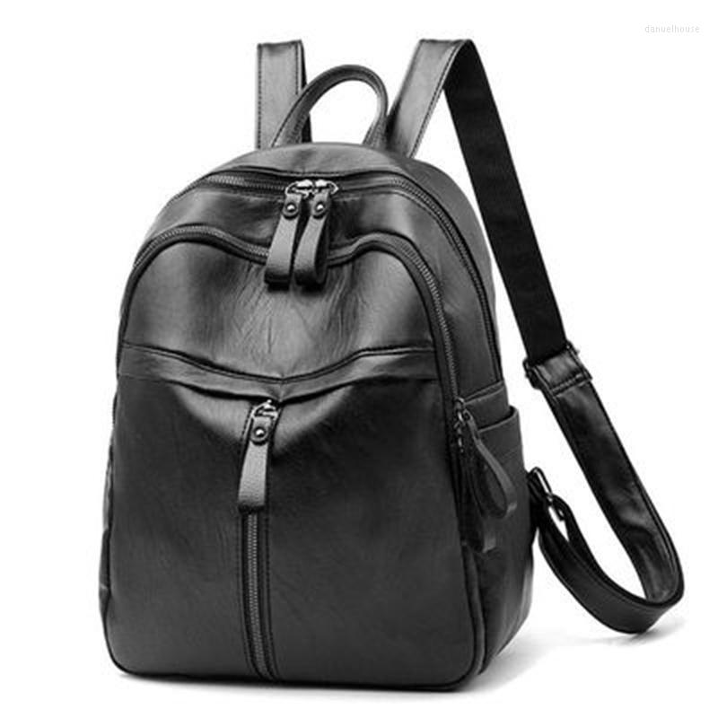 School Bags Women Travel Shopping Backpack Vintage PU Leather Solid Color Zipper Student Female Rucksack Bolso Mujer, Black
School Bags Women Travel Shopping Backpack Vintage PU Leather Solid Color Zipper Student Female Rucksack Bolso Mujer, Black