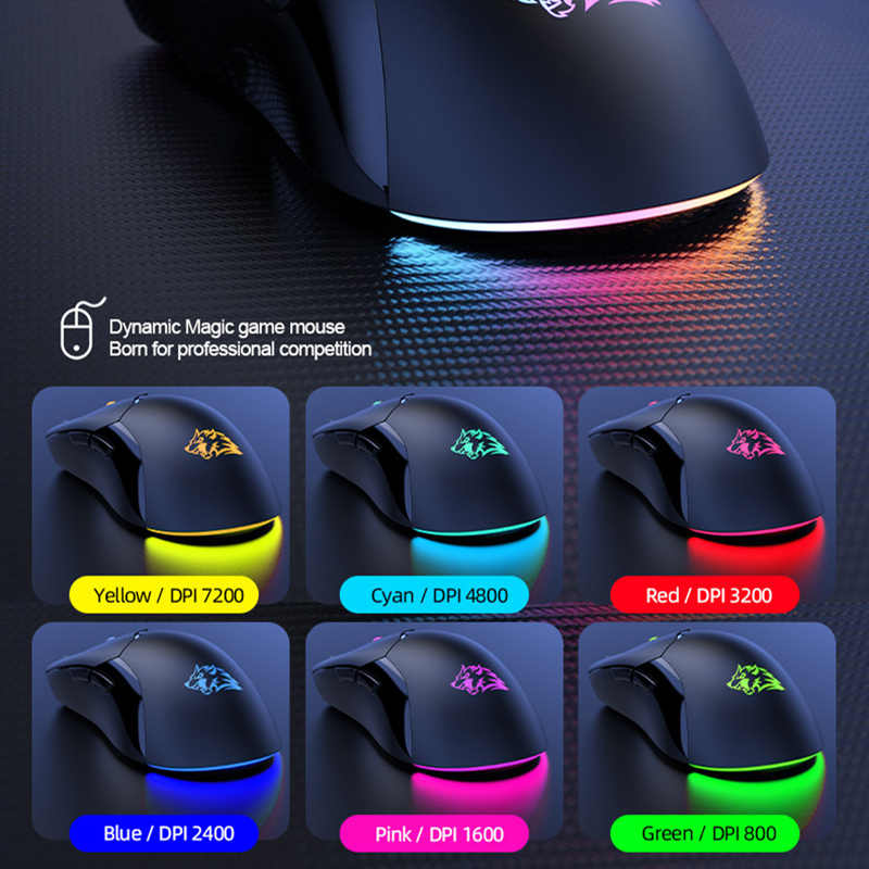 M6 USB Wired Mini Gaming Mouse 7200 DPI Optical 7 Button RGB USB Wired Mouse Mice For PC Desktop Laptop Computer Gamer