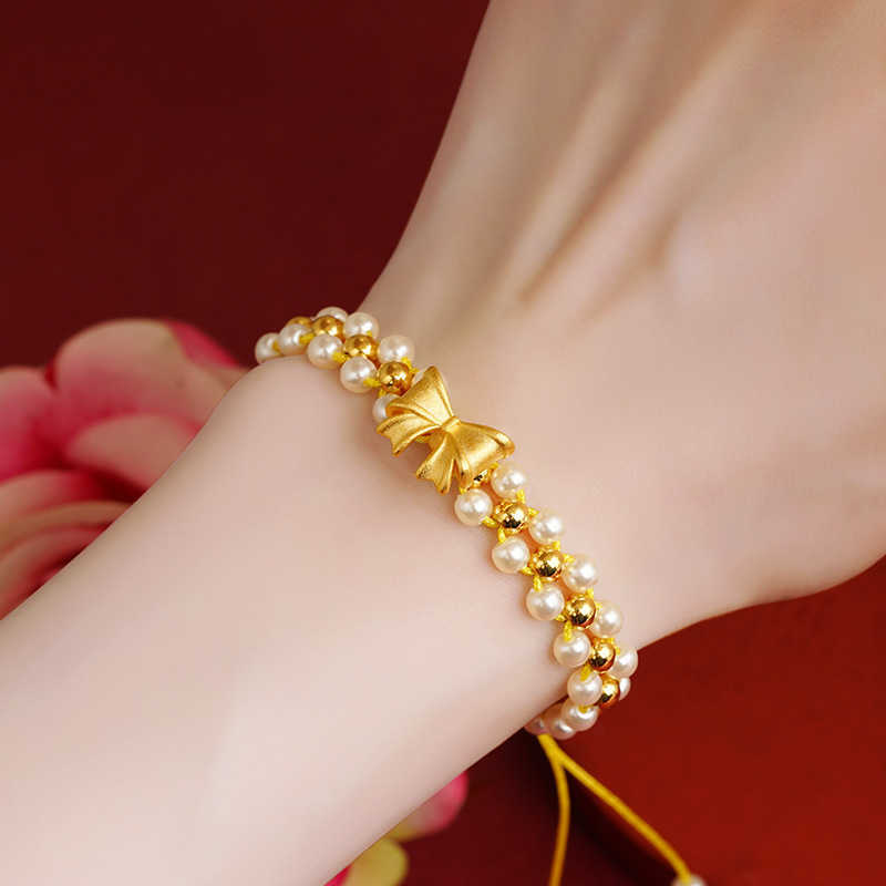 s Escaping Princess Bowknot Hand-woven Gold Shop Popular Small Personality Style Pearl Bracelet
s Escaping Princess Bowknot Hand-woven Gold Shop Popular Small Personality Style Pearl Bracelet