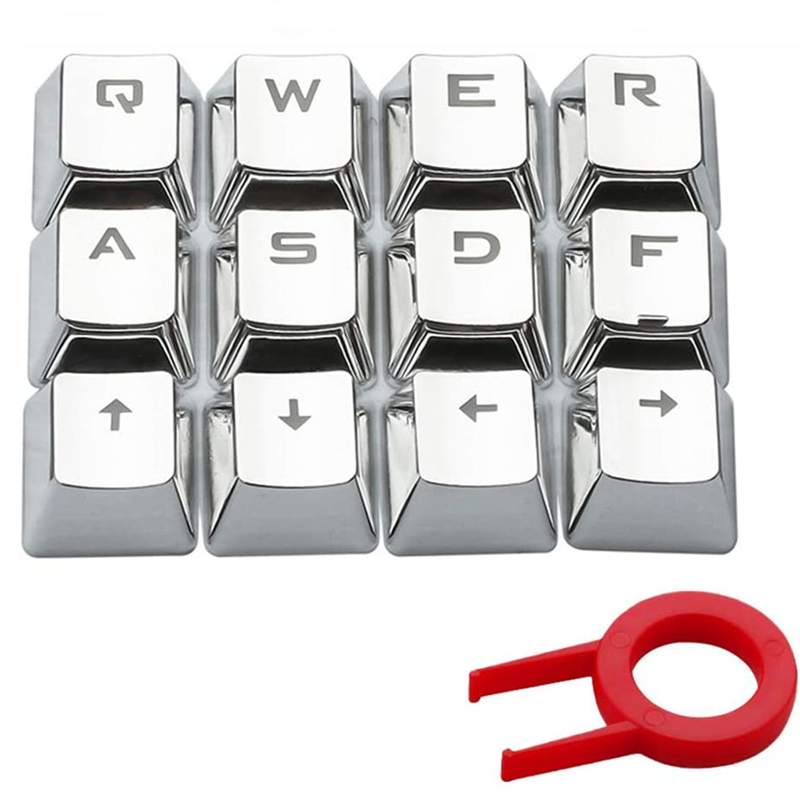n OEM Profile Electroplated metal texture keycap Backlight Keycap For Cherry MX Mechanical Gaming Keyboard Silver KeyCaps