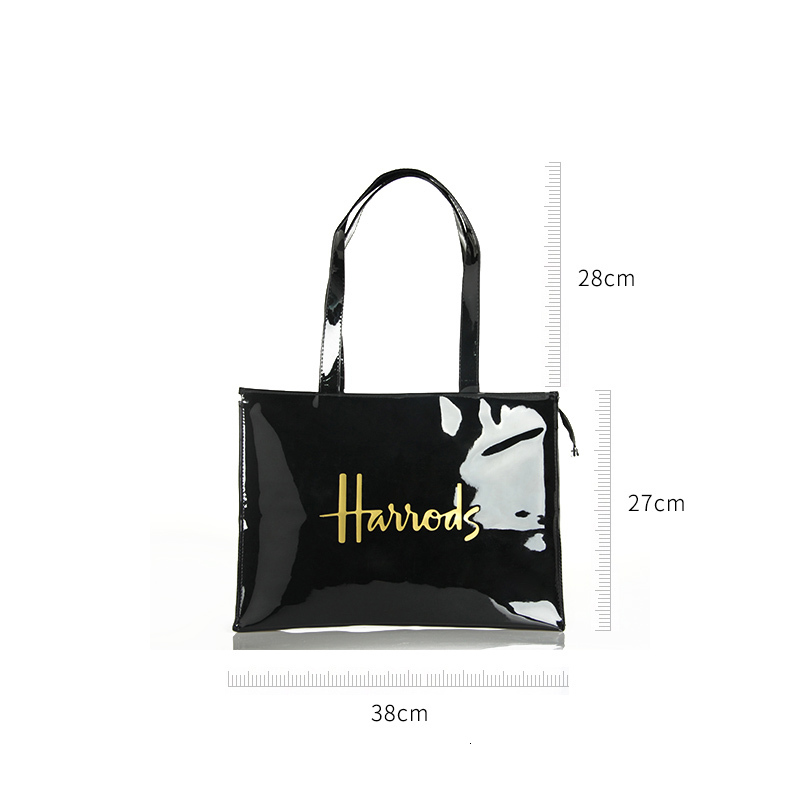 Evening Bags Horizontal Edition PVC Reusable Shopping Bag Eco-friendly London Lady Shopper Bag Large Capacity Waterproof Handbag Shoulder Bag 230311
