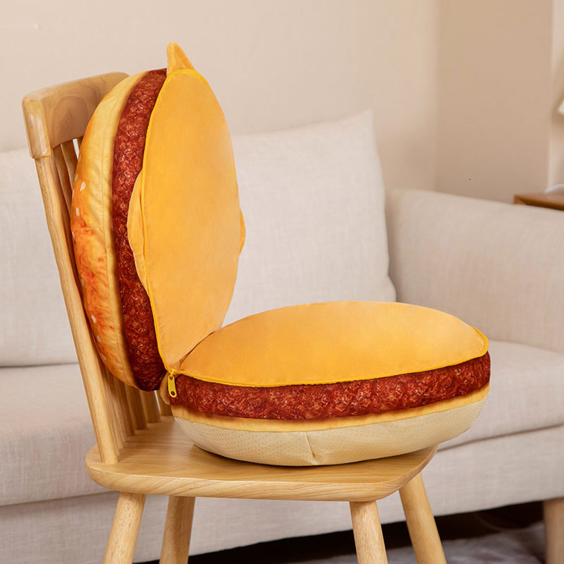 Cushion/Decorative Pillow Simulation Hamburger Plush Stuffed Back Cushion Doll Home Sofa Bed Decoration Gift for Children 230311