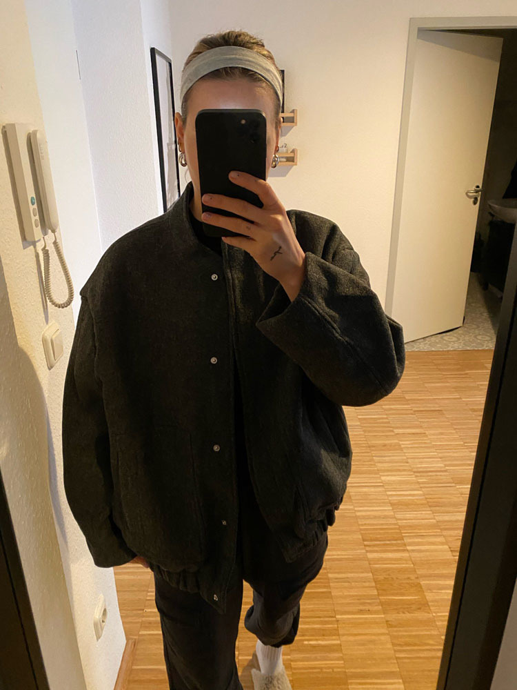 Women's Jackets RR2311 wool blends bombers jackets oversized With Button Solid Long Sleeve Top Coat Casual Loose Winter Warm Woman traf 230310