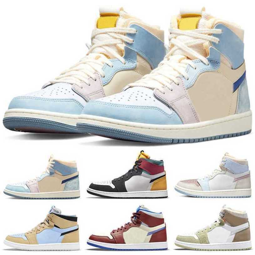 2022 Jumpman 1 Zoom CMFT Basketball Shoes Men Women 1s Black Gym Red Celestine Blue Multi-Color Pink Oxford Psychic Blue Olive Aura Mens DTOZ