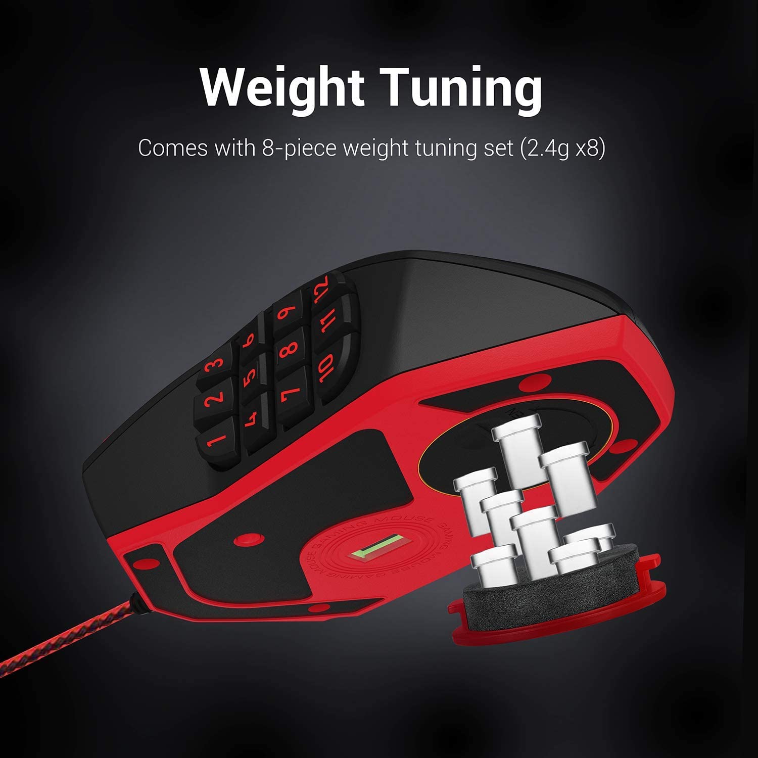 n M901 Perdition Wired Gaming Mouse MMO Mice 12400 DPI 18 Programmable Buttons Weight Tuning for Windows PC Gaming