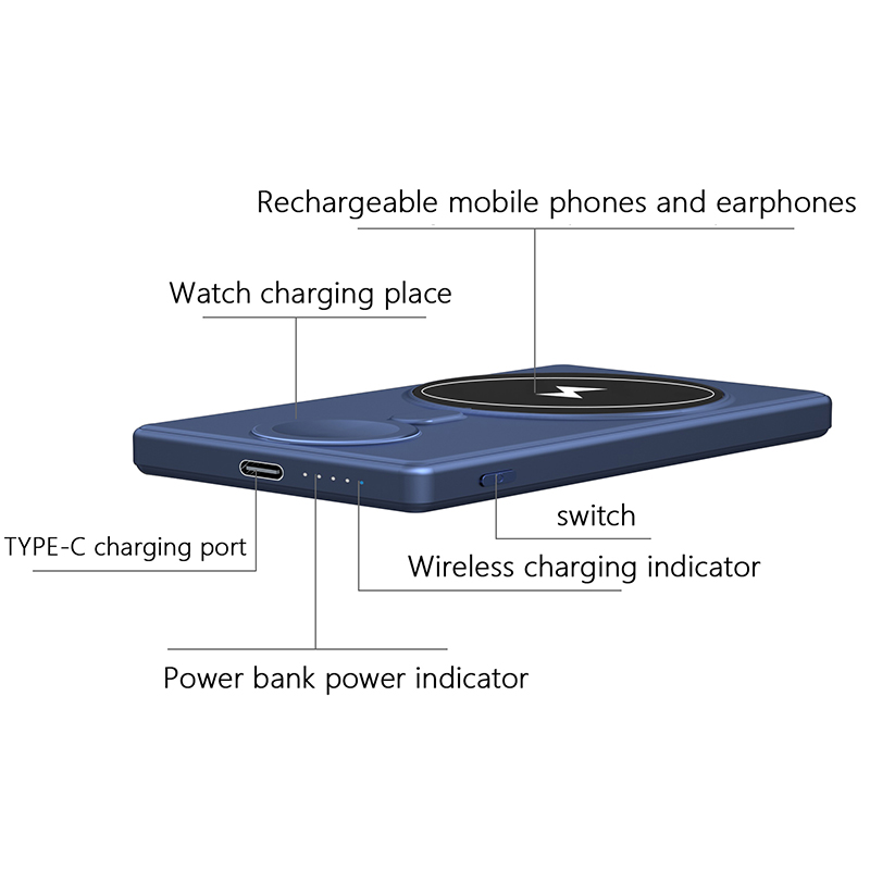 5000mAh Magnetic Power Banks For Iphone 13 12 Max Apple Watch Pro Induction Wireless Fast Charging External Battery