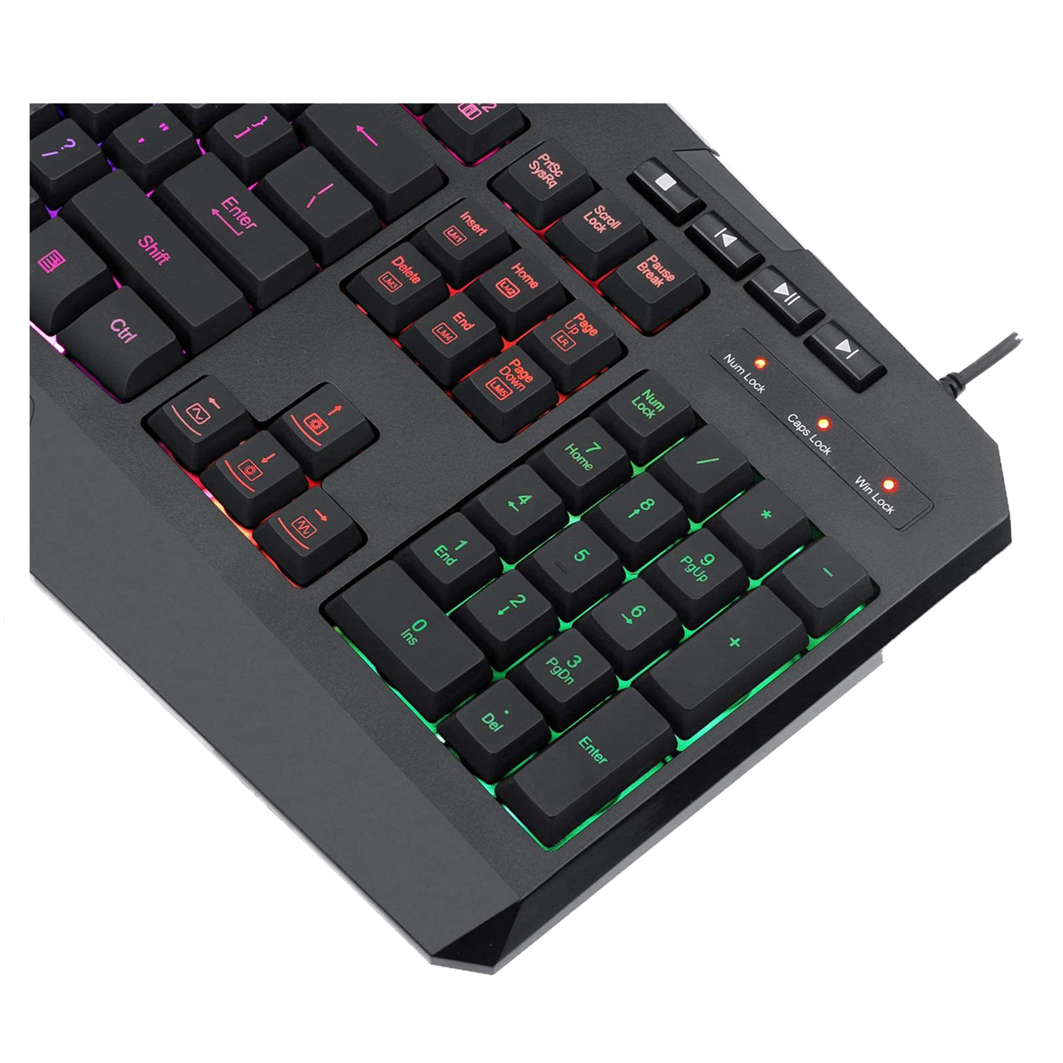 n K503 PC Gaming KeyboardRGB LED Backlit with Marco Keys Silent USB WiredKeyboard for Windows PC Games