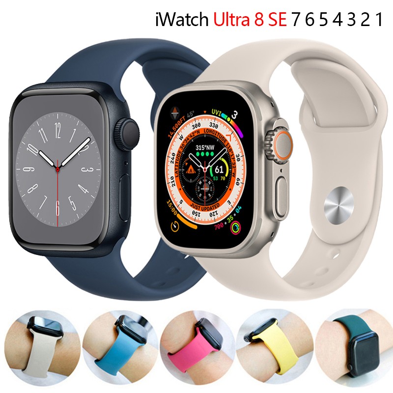 Silicone Strap For Apple Watch Band 38mm 40mm 41mm Ultra 49mm bracelet Apple watch series 7 8 se 3 4 5 6
Silicone Strap For Apple Watch Band 38mm 40mm 41mm Ultra 49mm bracelet Apple watch series 7 8 se 3 4 5 6
