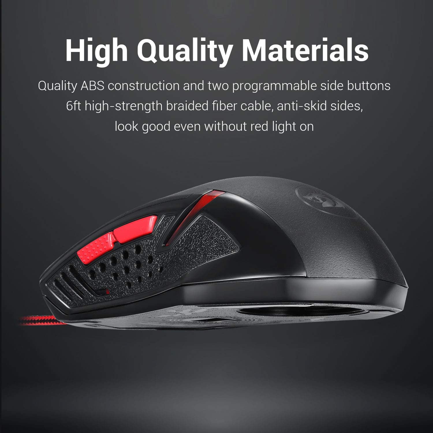 n M601-BA Gaming Mouse and Mouse Pad Combo Wired MMO 6 Button Mouse 3200 DPI Red LED Backlit for Windows PC Gamer