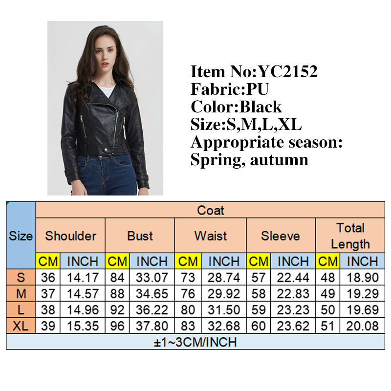 Women's Jackets Elegant Short Jacket Women Zip Pocket Fashion Leather Coat Lady Lapel Outfit Clothes Female Locomotive Style Streetwear Girl Top 