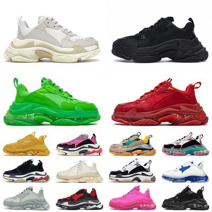 Triple s Designer Shoes Casual Sneakers Cream White Black Volt Red Women Men Oversized Platform Shoe Luxury Fashion Outdoor Trainers 351D