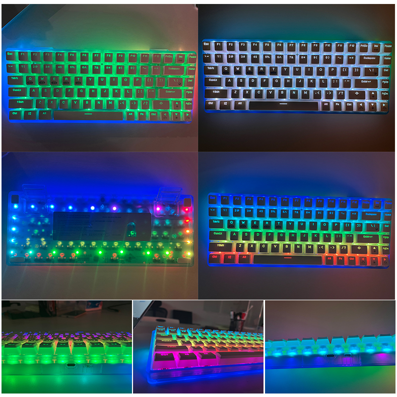 New 84PRO 84 Keys Hotswap Customized Mechanical Keyboard Bluetooth Wireless/2.4G/Wired RGB Gaming Keyboards PBT Pudding Keycaps