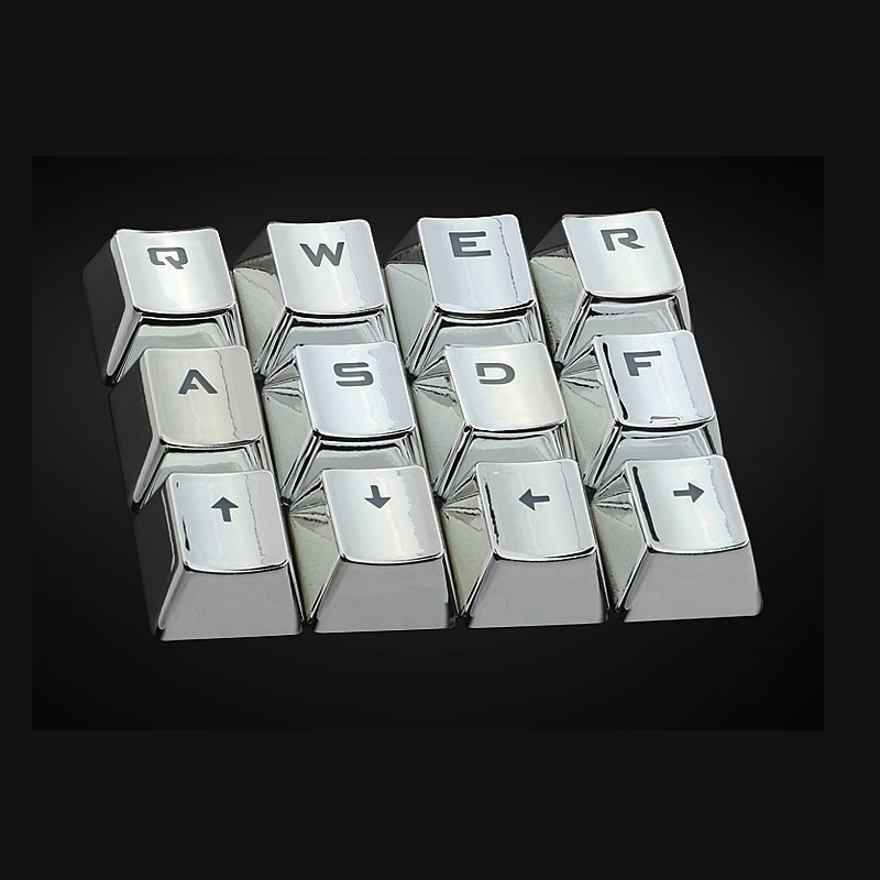 n OEM Profile Electroplated metal texture keycap Backlight Keycap For Cherry MX Mechanical Gaming Keyboard Silver KeyCaps