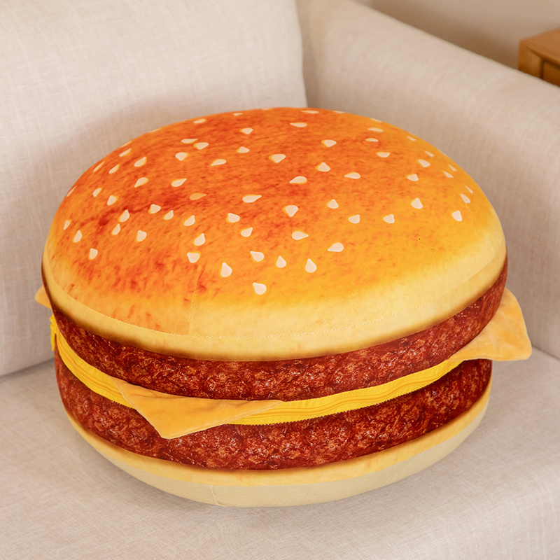 Cushion/Decorative Pillow Simulation Hamburger Plush Stuffed Back Cushion Doll Home Sofa Bed Decoration Gift for Children 230311