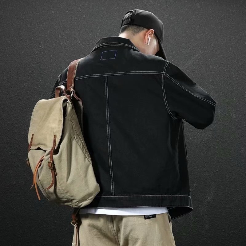 Men's Jackets Style Denim Jacket for Men Spring Autumn Zippers Solid Color Denim Coat Long Sleeve Casual Streetwear Jean Jackets 230311