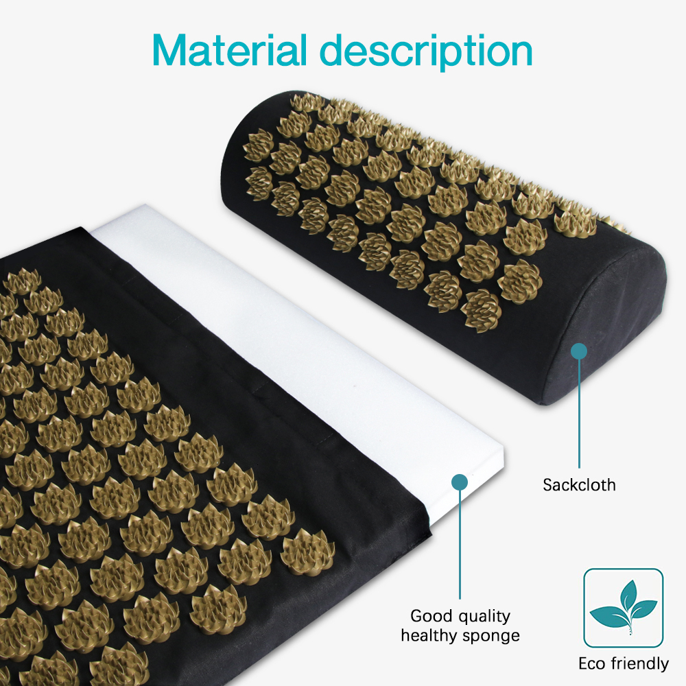 Back Massager Pranamat Eco Lotus Spike Mat Acupuncture Massage Cushion Kuznetsov's Applicator for Neck Foot Back Yoga Acupressure Massage Mat 230