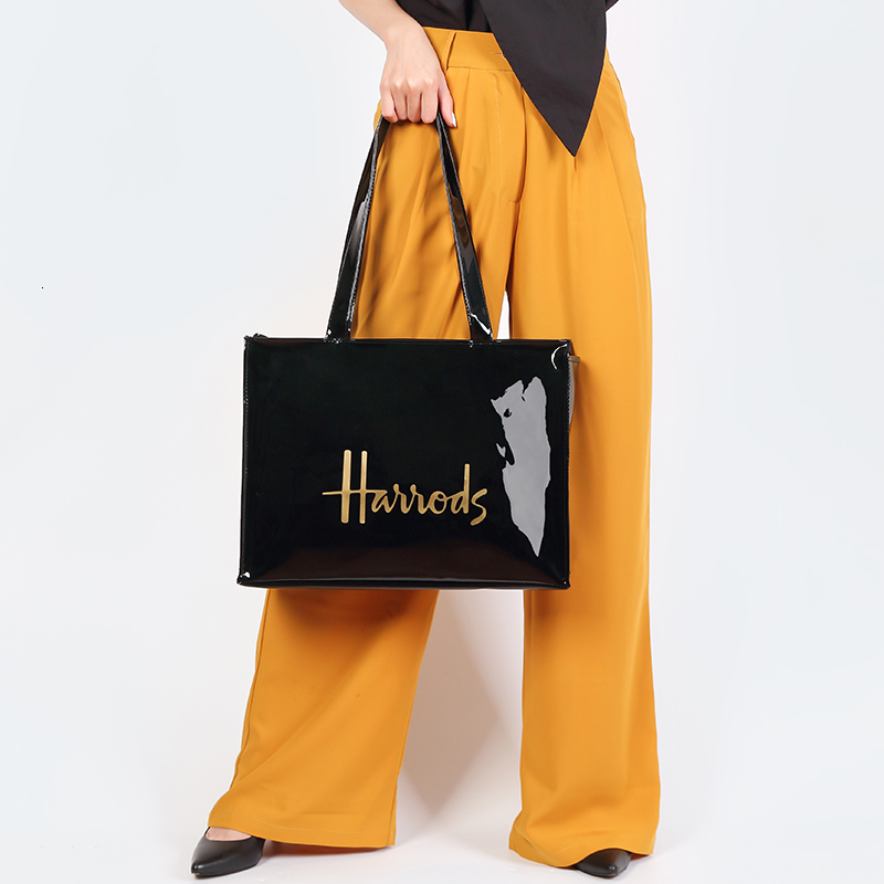 Evening Bags Horizontal Edition PVC Reusable Shopping Bag Eco-friendly London Lady Shopper Bag Large Capacity Waterproof Handbag Shoulder Bag 230311