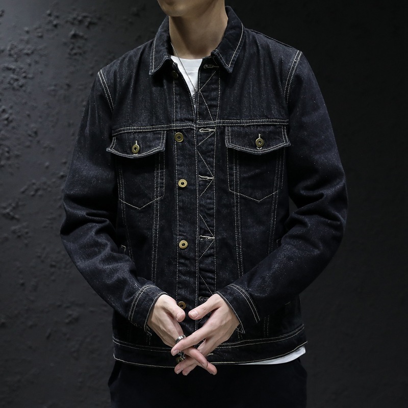 Men's Jackets Denim Jacket Men Black Jeans Jackets Coats Causal Streetwear Bomber Jacket Mens Turn Down Collar Outerwear Plus Size M-5Xl 230311