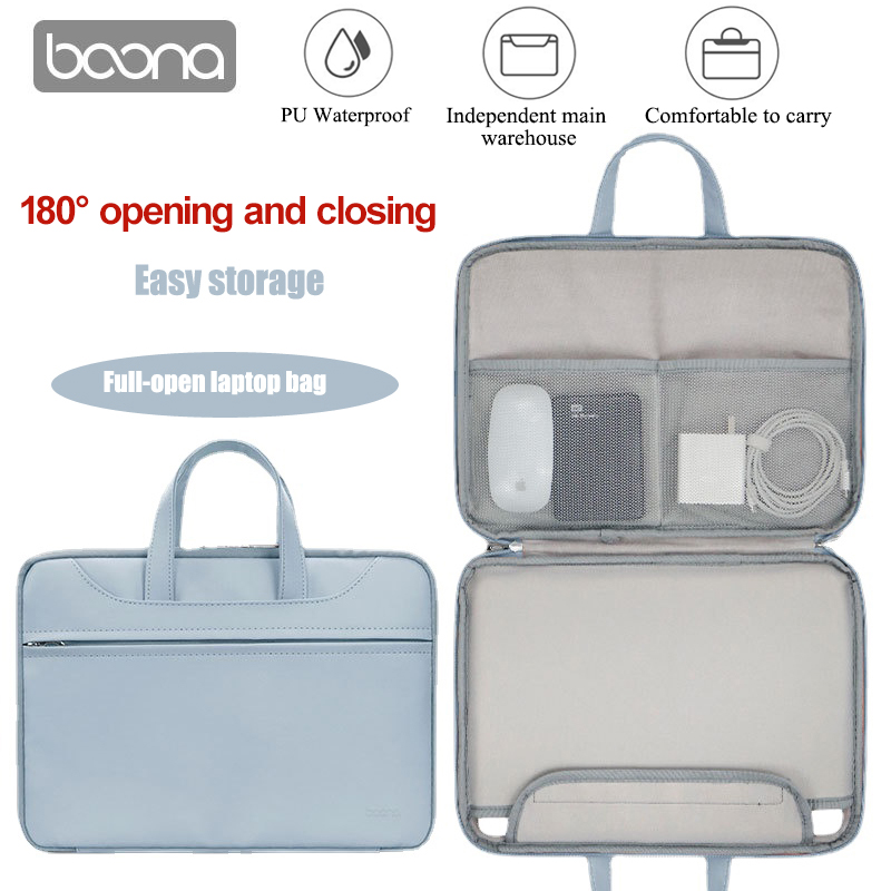 Boona 13 13.3 14 15 15.6 inch Fashion PU Laptop Bag Tablet Sleeve Bag for Macbook Air Pro 13 Case for Laptop Tablet Men Women