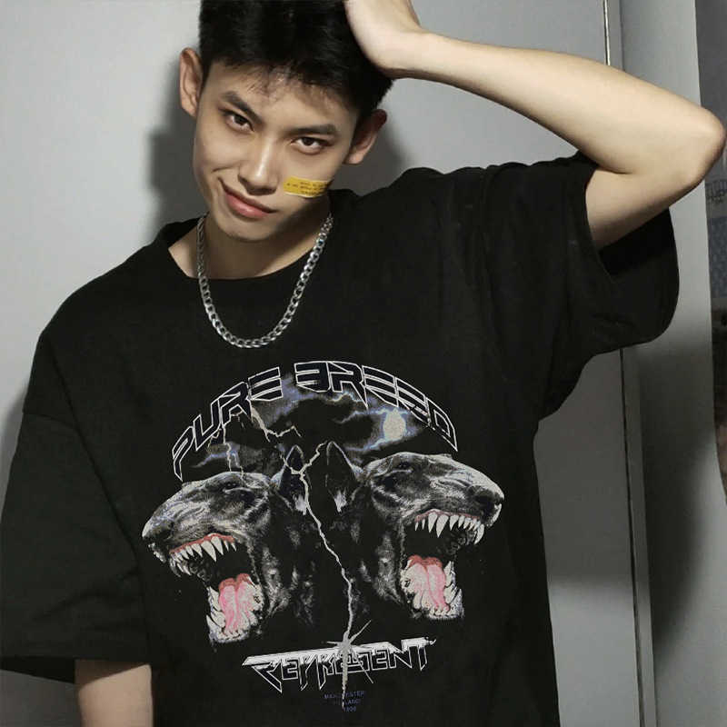 Men' T-Shirts REPRESENT VINTAGE DOUBLE-HEADED DOG LIGHTENING Bull Terrier Printed Old Chaogao Street FOG Short Sleeve T-ShirtYNF9, Black
Men' T-Shirts REPRESENT VINTAGE DOUBLE-HEADED DOG LIGHTENING Bull Terrier Printed Old Chaogao Street FOG Short Sleeve T-ShirtYNF9, Black