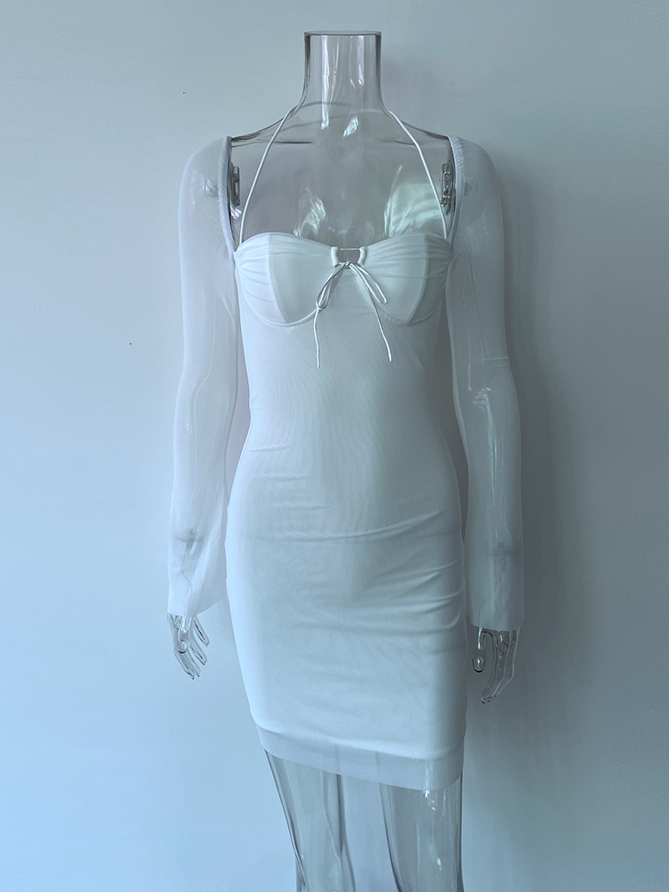 Casual Dresses Summer Bodycon White Sexy Dres Party Arrivals Stretchy Mini Evening Club Night Drop 230310